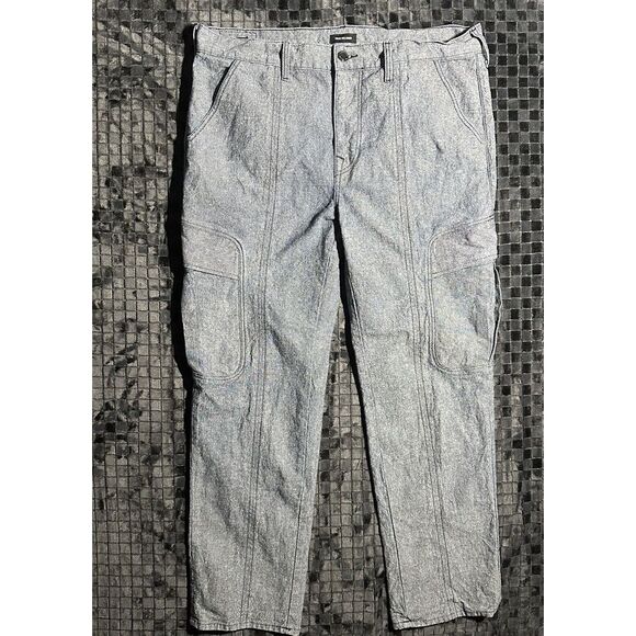 True‎ Religion Devin Jeans Mens 40x31 Gray Denim Cargo Pocket Hipster Punk Y2K - Picture 1 of 8